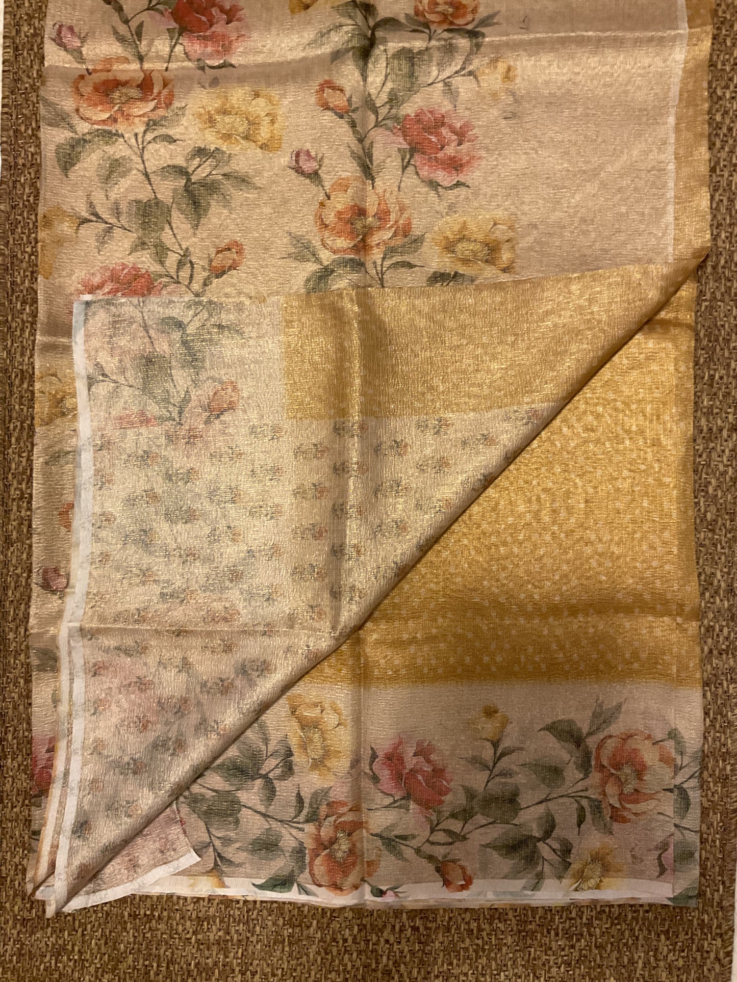 Fancy Tissue crush saree