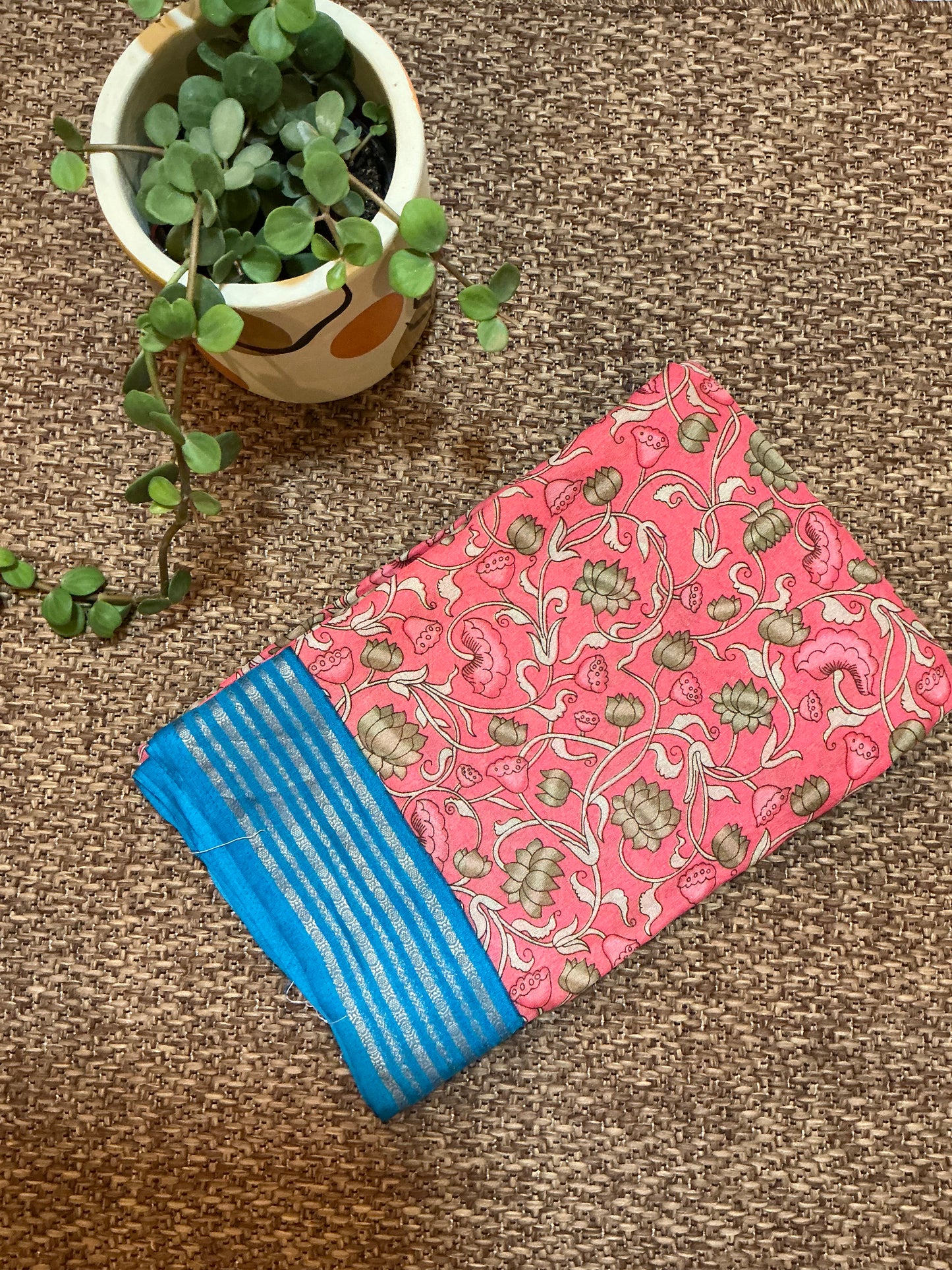 Fancy kalamkari synthetic saree