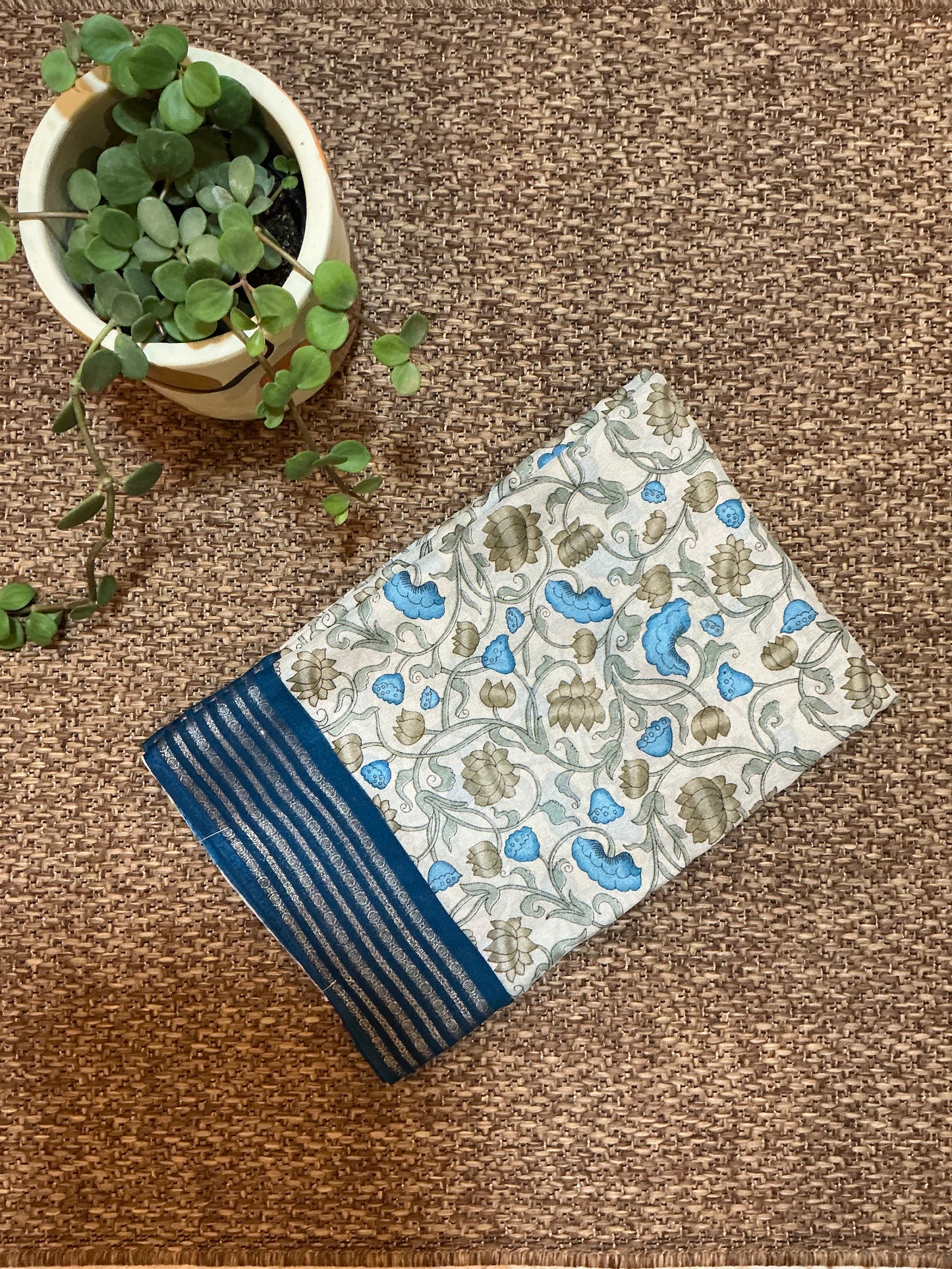 Fancy kalamkari synthetic saree